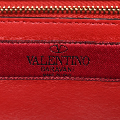 Valentino Garavani Metallic Wrinkled Lambskin Rockstud Spike Wallet on Chain Mekong 6 of 11