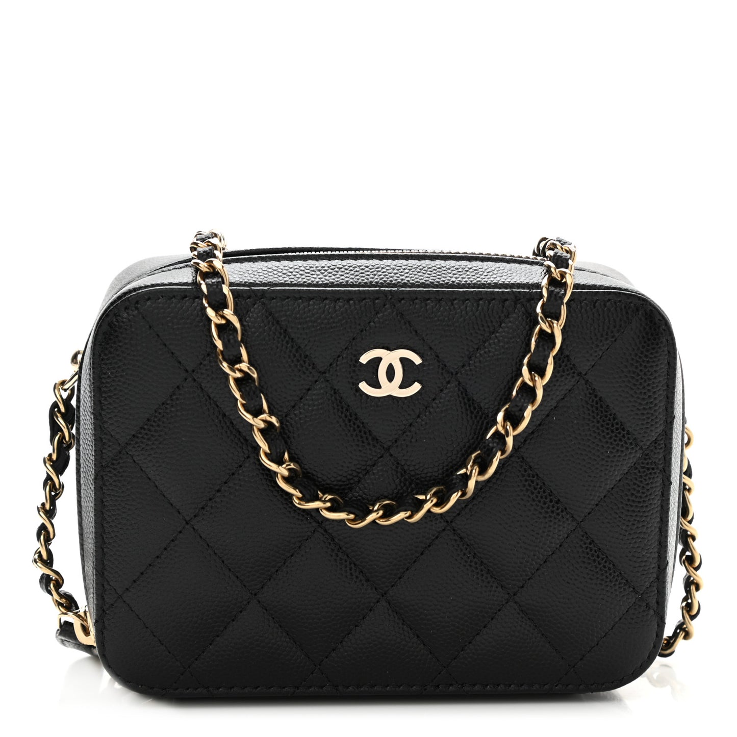 Caviar Quilted Camera Bag Black