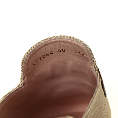 Gucci Canvas Vintage Charlotte Web Princetown Slippers 40 Sand Cuir 8 of 10