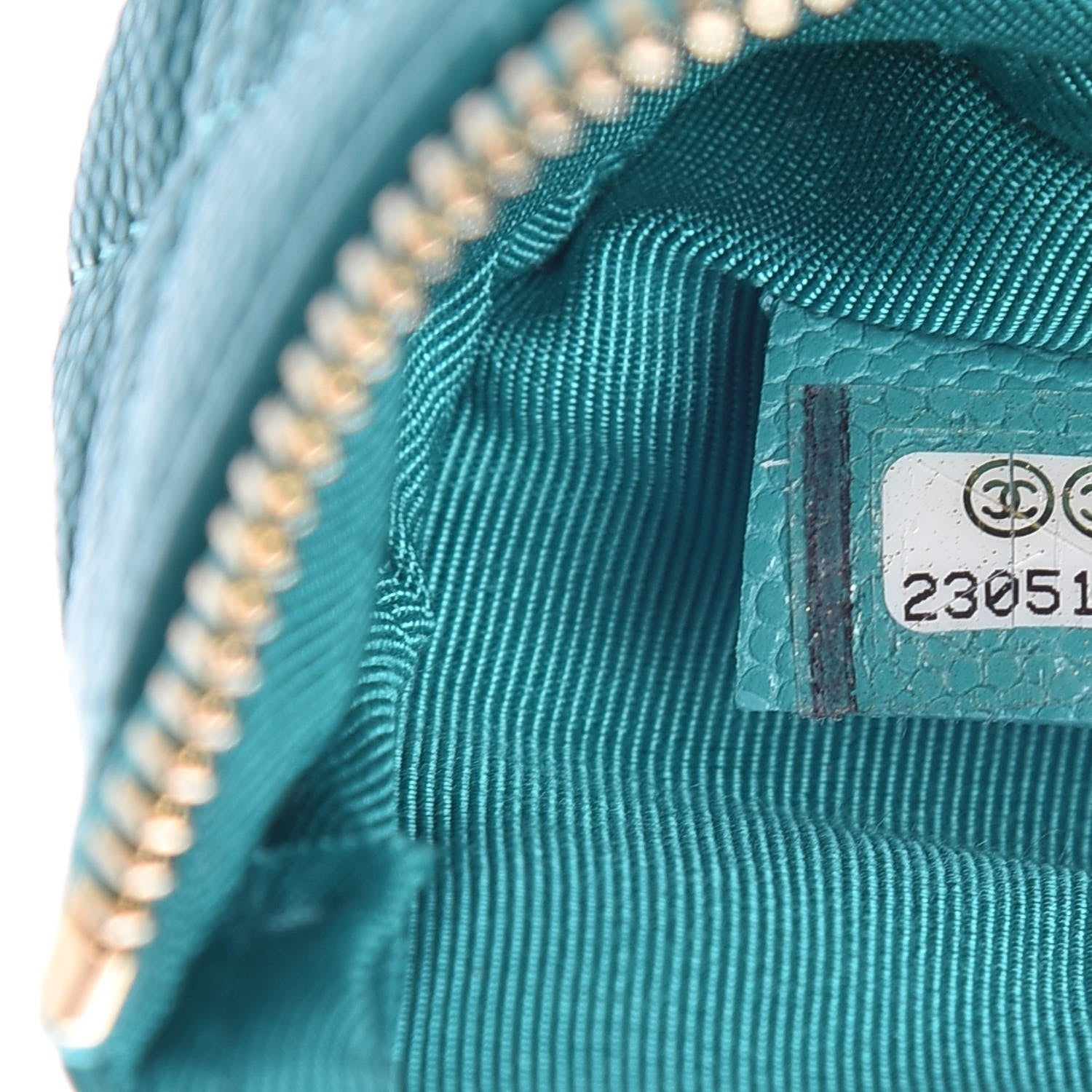 Chanel Caviar Quilted Small Cosmetic Case Turquoise 7 of 8