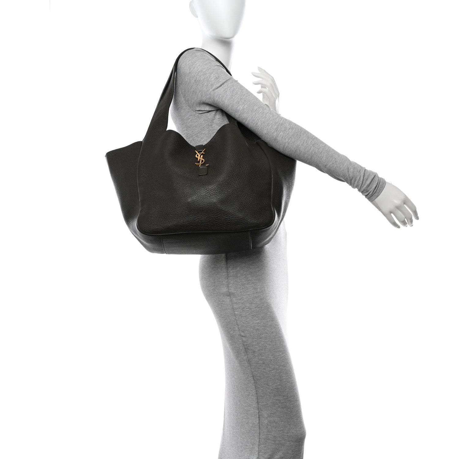 Saint Laurent Grained Deerskin Bea Tote Musk 2 of 12