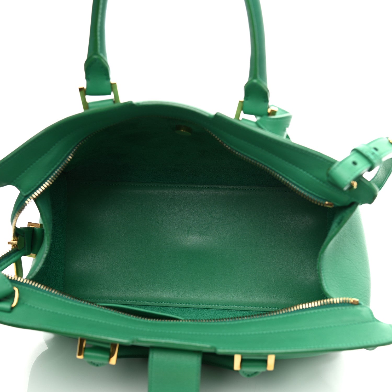 Saint Laurent Calfskin Small Classic Y Cabas Green 6 of 15