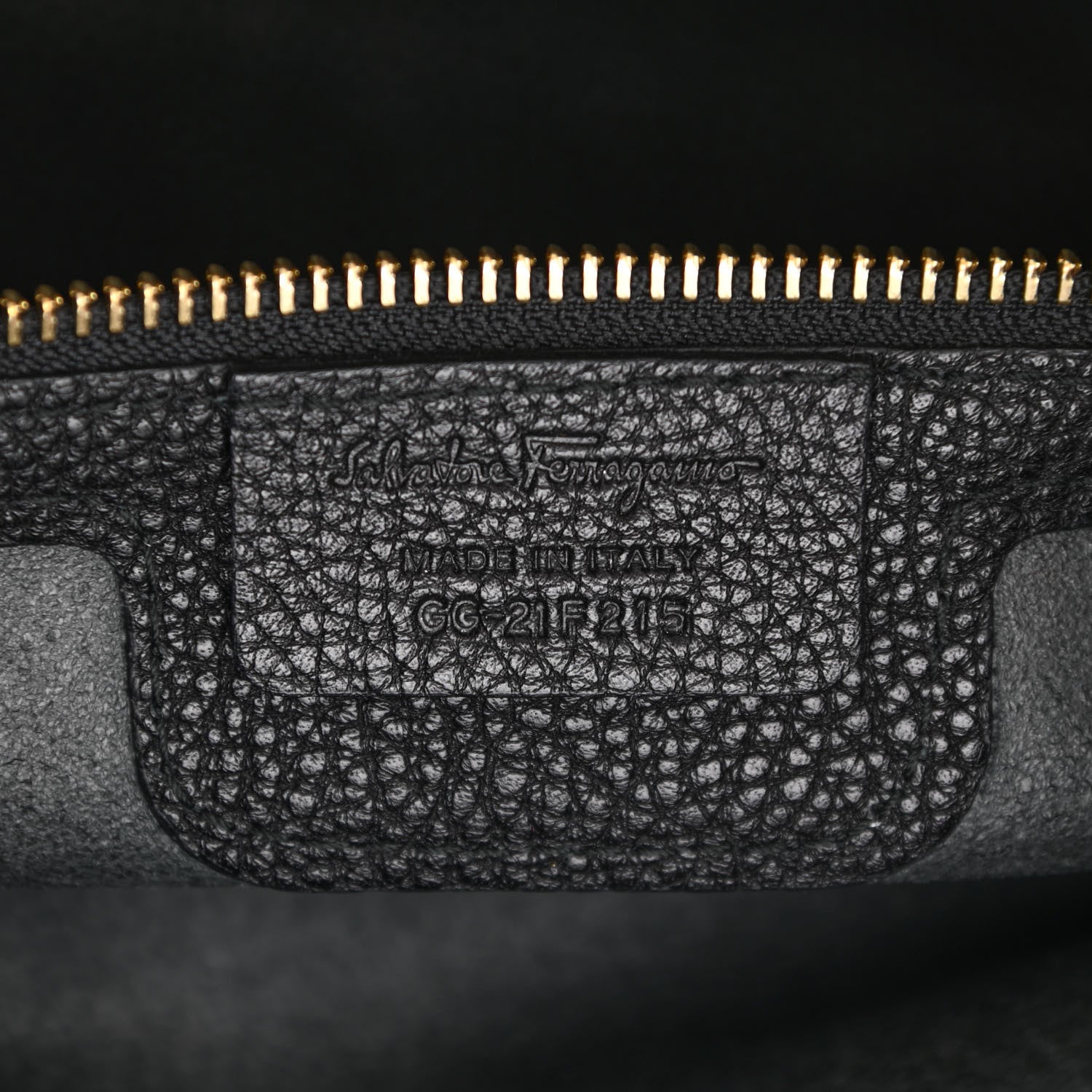Salvatore Ferragamo Hammered Calfskin Double Handle Large Amy Tote Black 7 of 9
