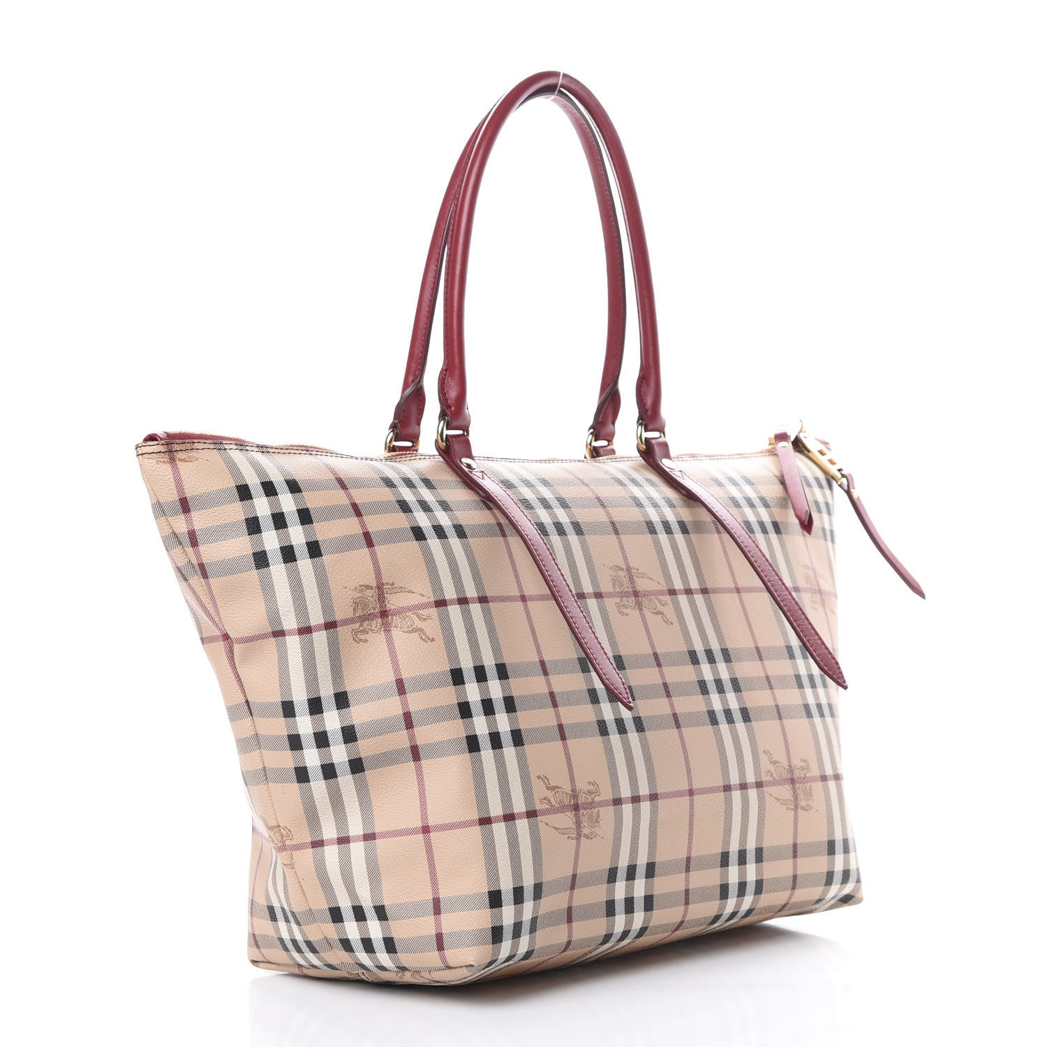 Burberry Haymarket Check Medium Salisbury Tote Military Red 2 of 12