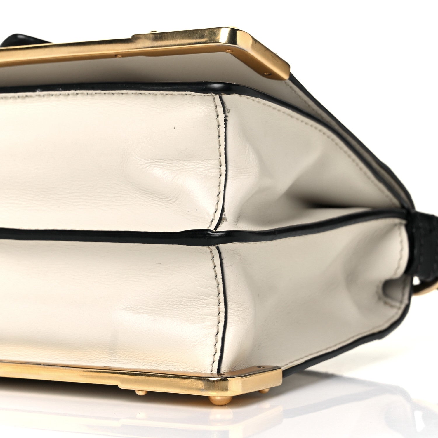 Prada City Calf Saffiano Cahier Bag Talco Black 8 of 9