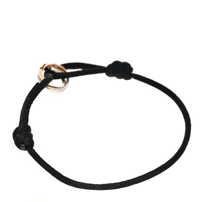 Cartier 18K Pink Yellow White Gold Trinity Adjustable Cord Bracelet Black 2 of 5