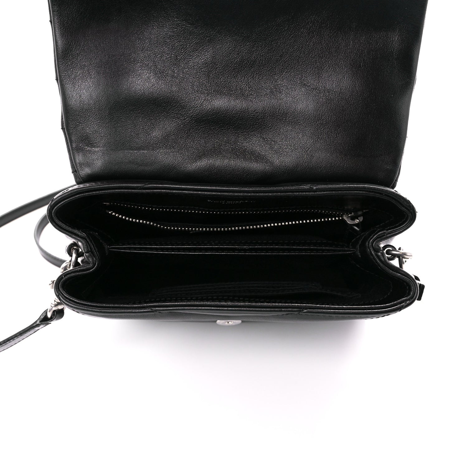 Calfskin Y Quilted Monogram Toy Loulou Crossbody Bag Black