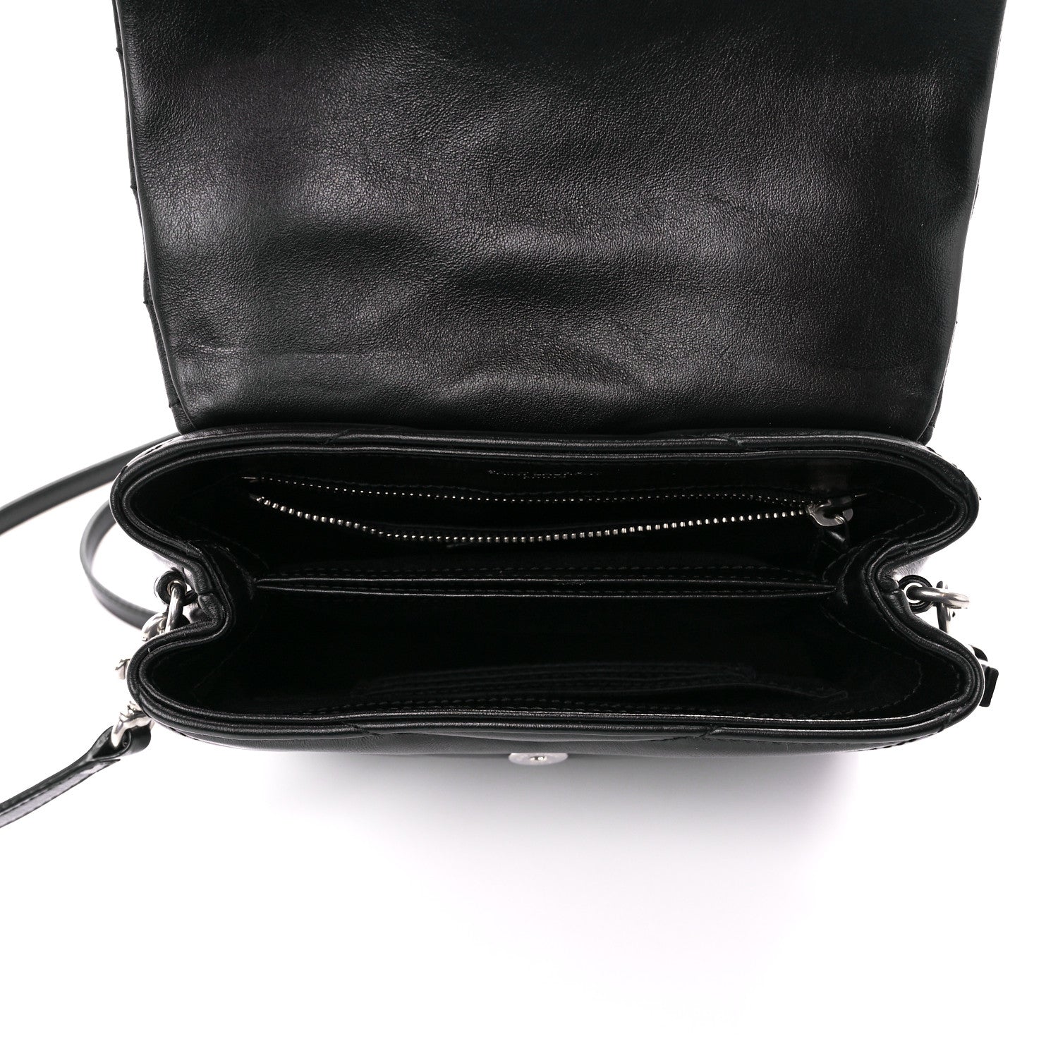 Saint Laurent Calfskin Y Quilted Monogram Toy Loulou Crossbody Bag Black 5 of 13