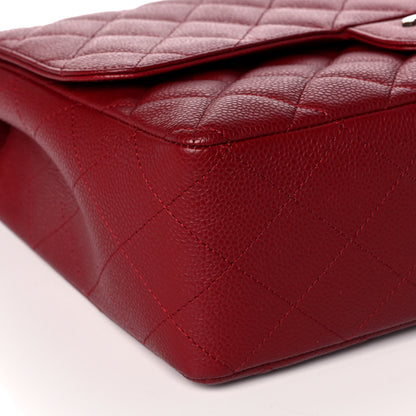 Chanel Caviar Quilted Jumbo Single Flap Dark Red 9 of 14