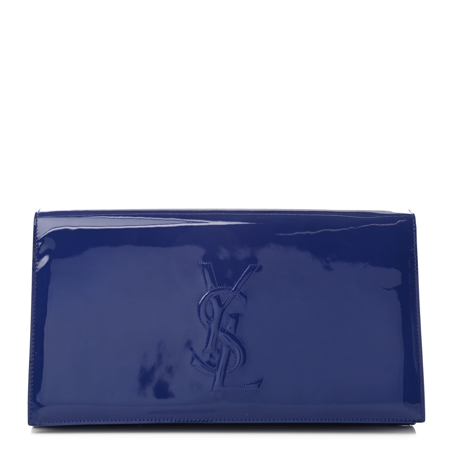 Patent Calfskin Monogram Large Belle De Jour Clutch Royal Blue