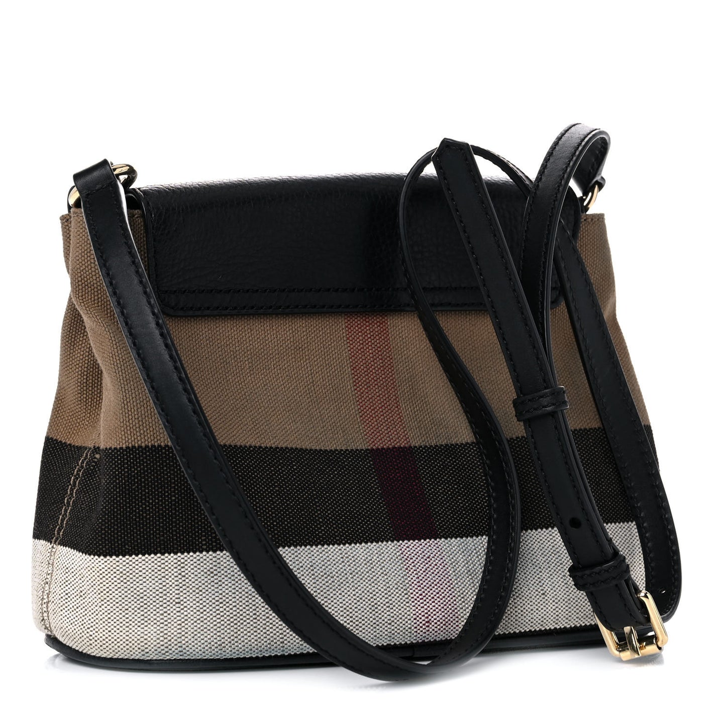Mega Check Grainy Calfskin Small Gowan Messenger Bag Black