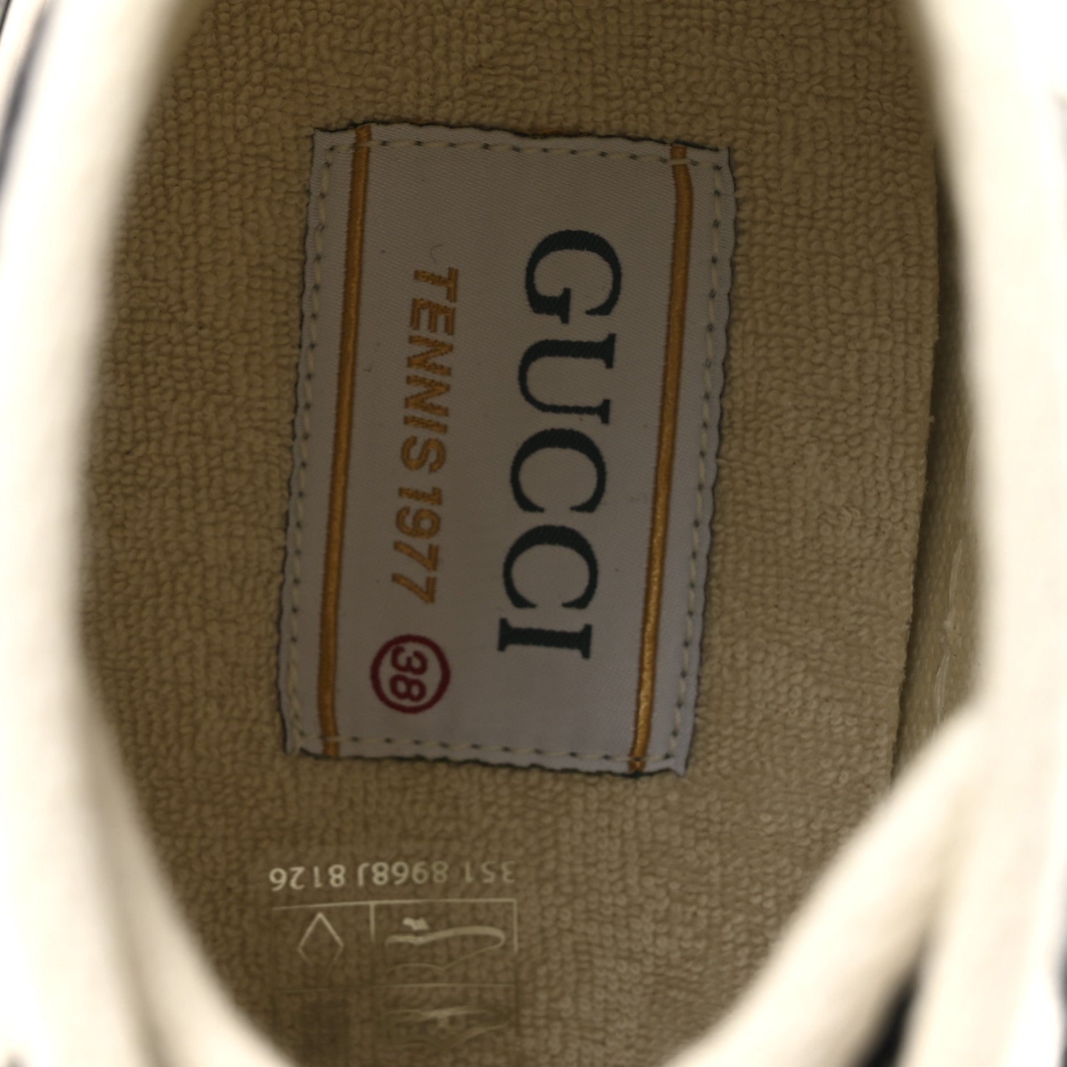 Gucci New Canvas GG Monogram Womens Tennis 1977 High Top 55mm Platform Sneakers 38 Black Mystic White 7 of 8
