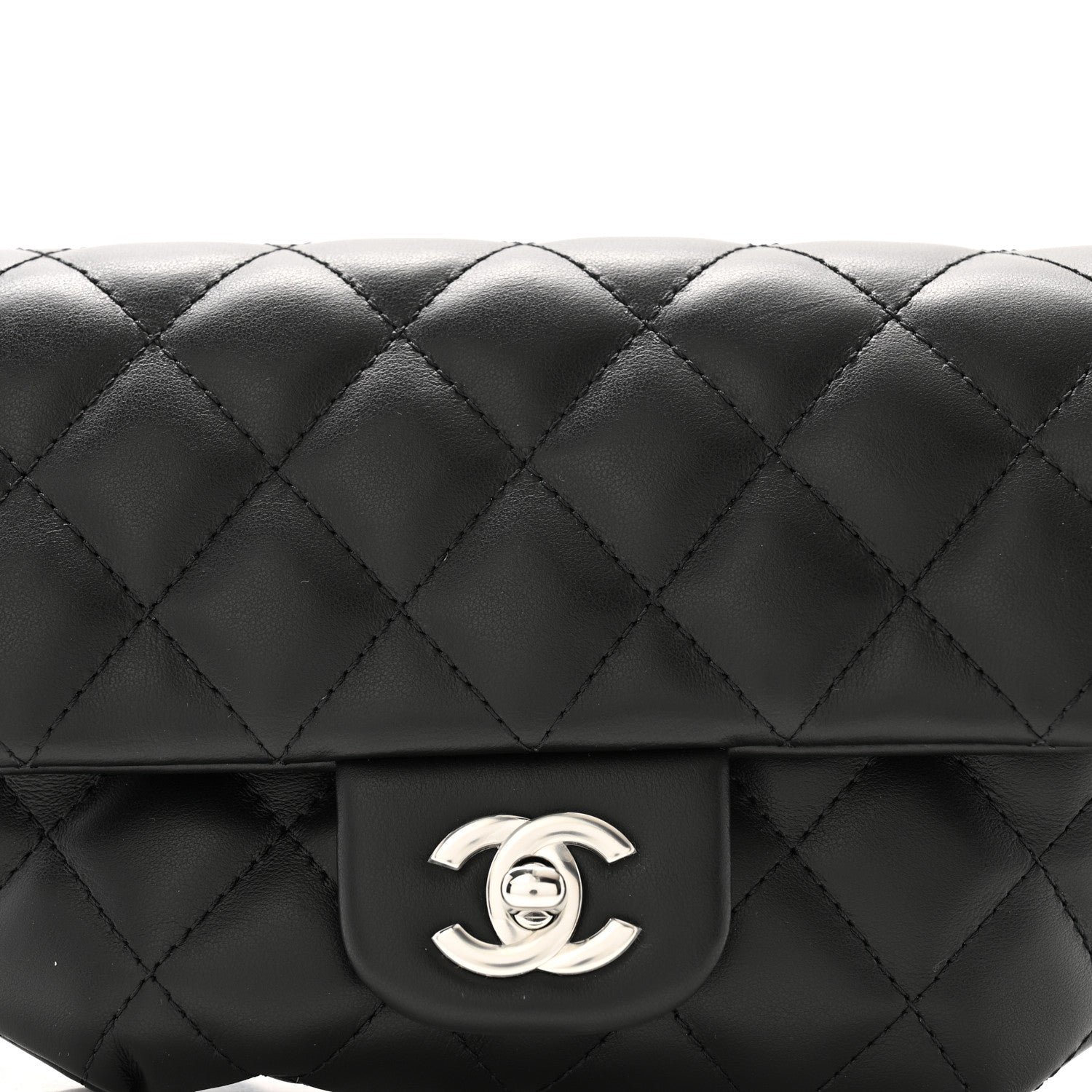 Chanel Calfskin Quilted CC Uniform Flap Belt Bag Black 7 of 9