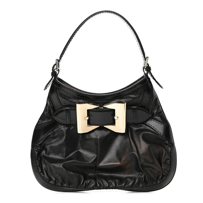 Gucci Calfskin Queen Bow Hobo Black 1 of 12