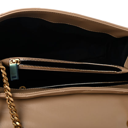 Saint Laurent Calfskin Y Quilted Monogram Medium Loulou Chain Satchel Dark Latte 4 of 4