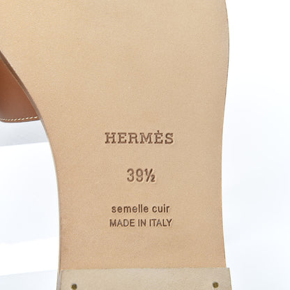 Hermes Box Calfskin Oran Sandals 39.5 Gold 7 of 10