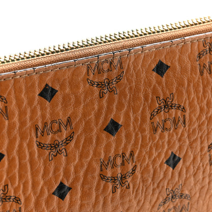 MCM Visetos Medium Crossbody Pouch Cognac 14 of 15