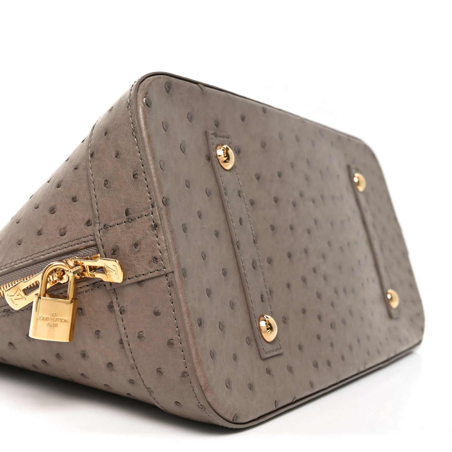 Louis Vuitton Ostrich Alma GM Gris 8 of 11