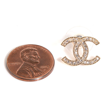 Chanel Crystal CC Earrings Gold 2 of 5