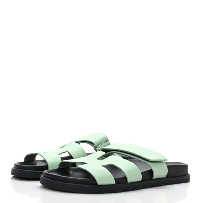 Hermes Epsom Womens Chypre Sandals 40 Vert Jade 3 of 8