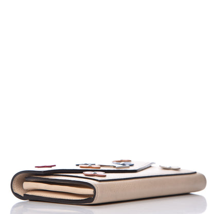 Louis Vuitton Calfskin Flowers My Lockme Wallet Creme 3 of 12