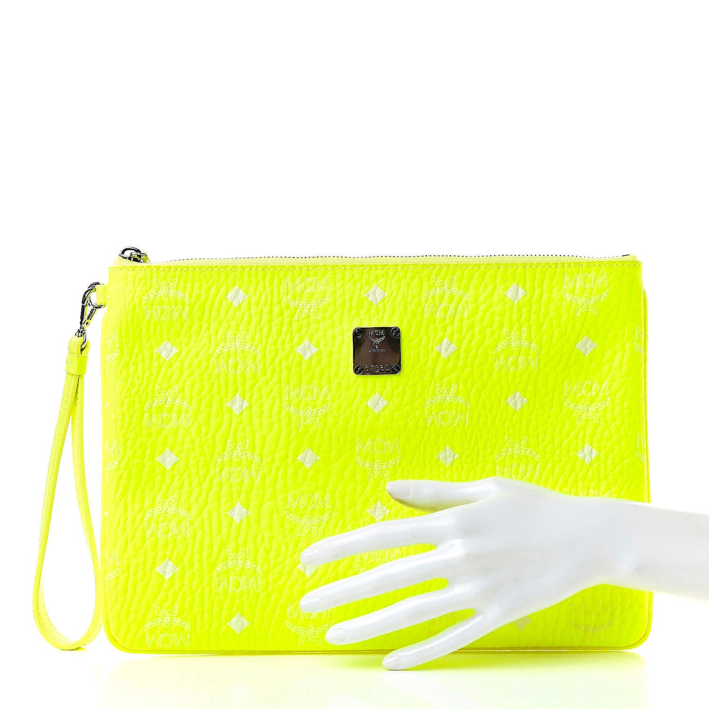 Visetos Wristlet Zip Pouch Neon Yellow