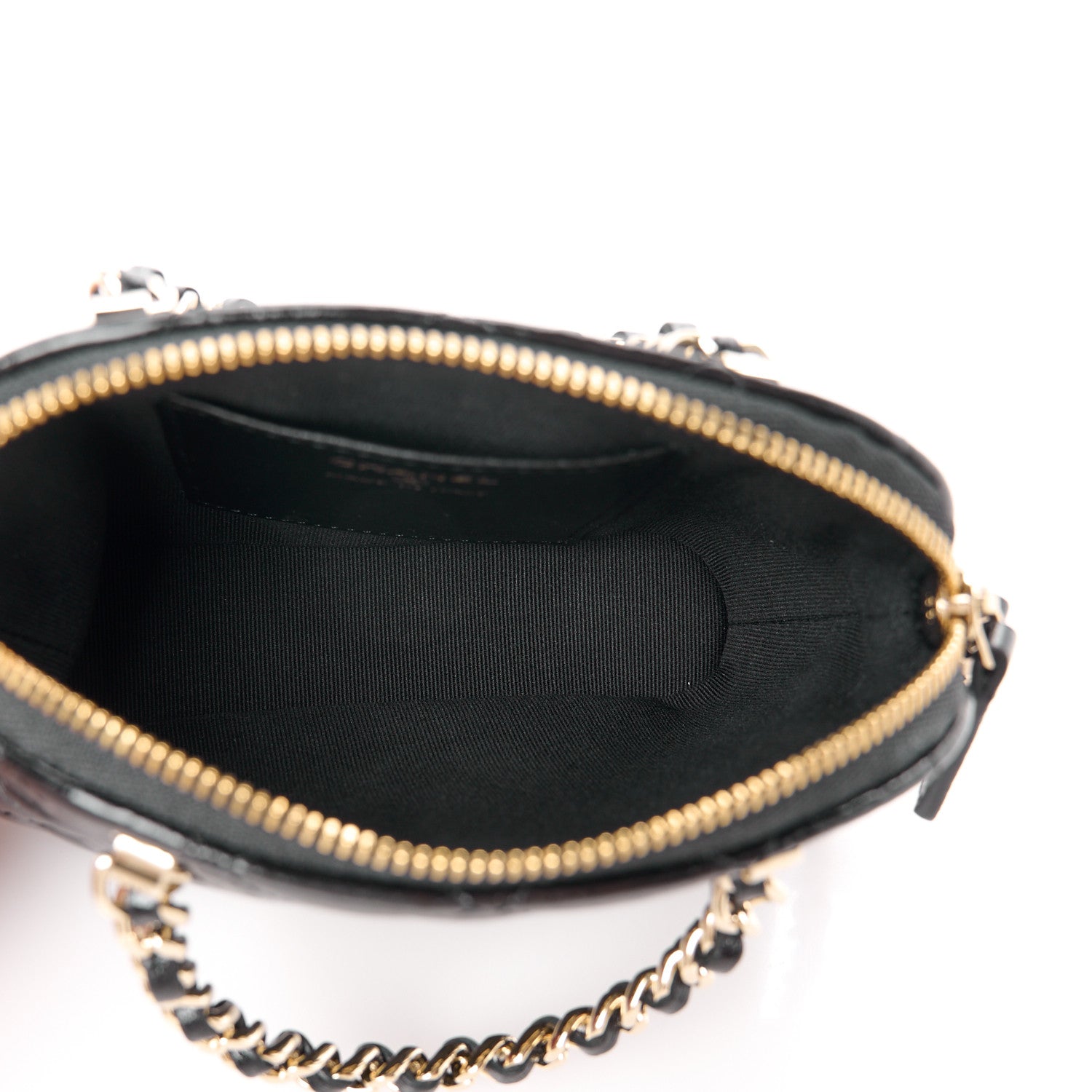 Chanel Shiny Lambskin Quilted Shiny Coco Clutch With Chain Black 5 of 11