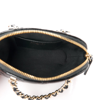 Chanel Shiny Lambskin Quilted Shiny Coco Clutch With Chain Black 5 of 11
