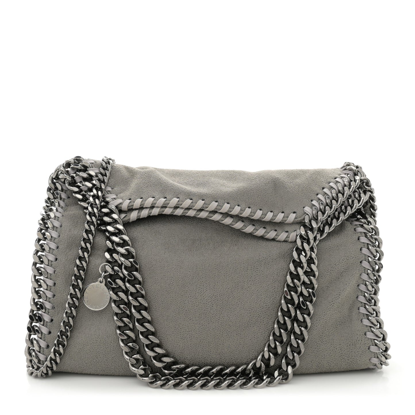 Shaggy Deer Mini Falabella Fold Over Tote Light Grey