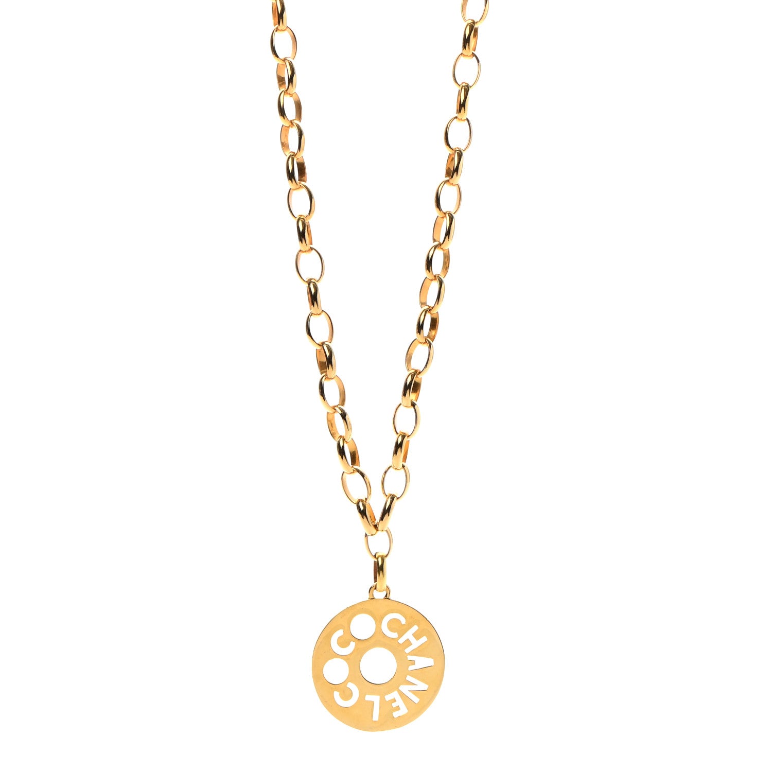Chanel Coco Chanel Logo Necklace Gold 1 of 8