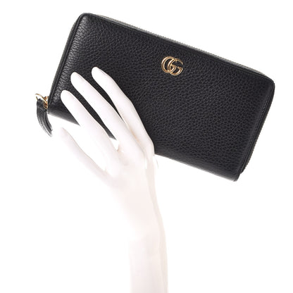 Gucci Dollar Calfskin GG Marmont Zip Around Wallet Black 2 of 10