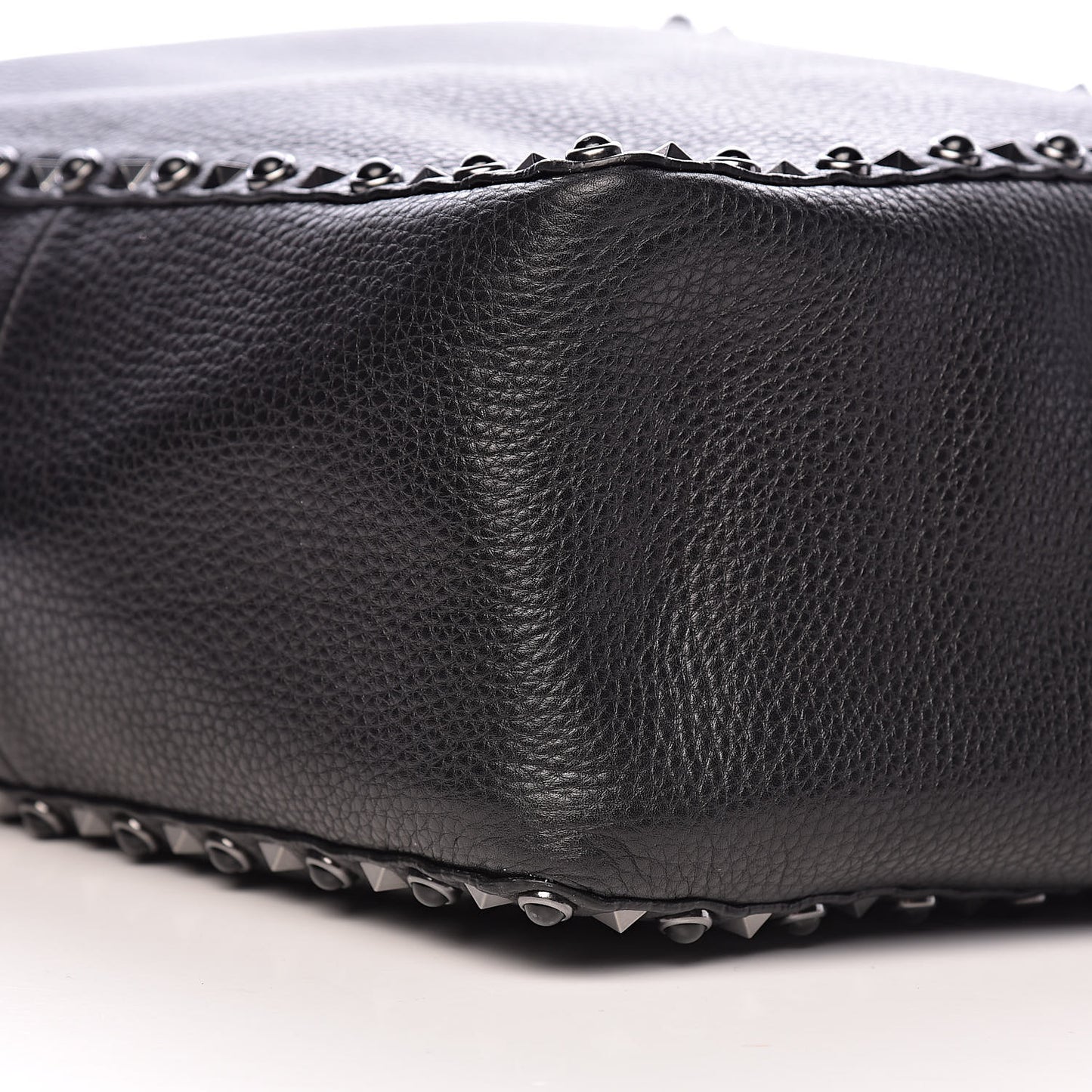 Stampa Alce Calfskin Medium Guitar Strap Rockstud Rolling Reversible Tote Black