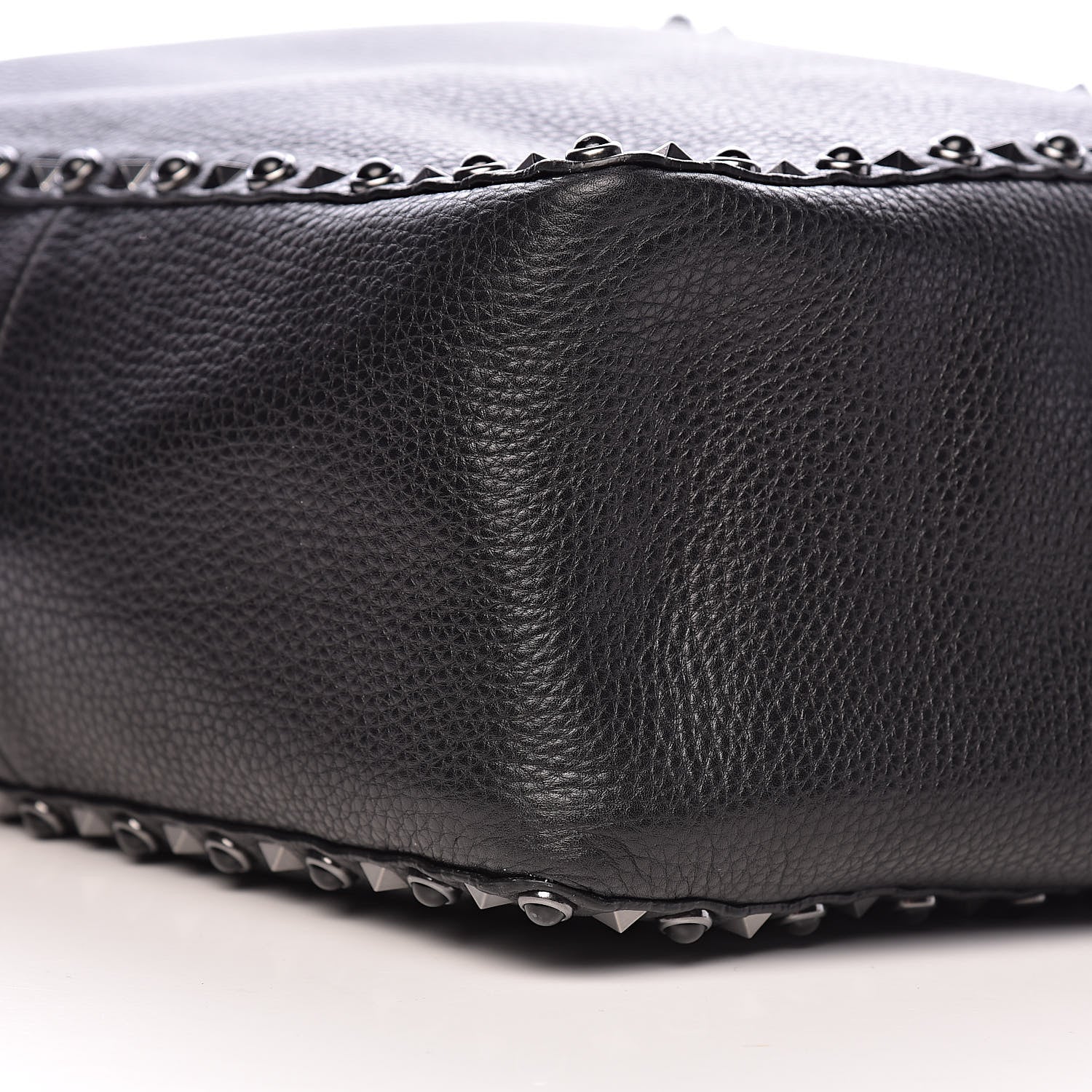 Valentino Garavani Stampa Alce Calfskin Medium Guitar Strap Rockstud Rolling Reversible Tote Black 17 of 19