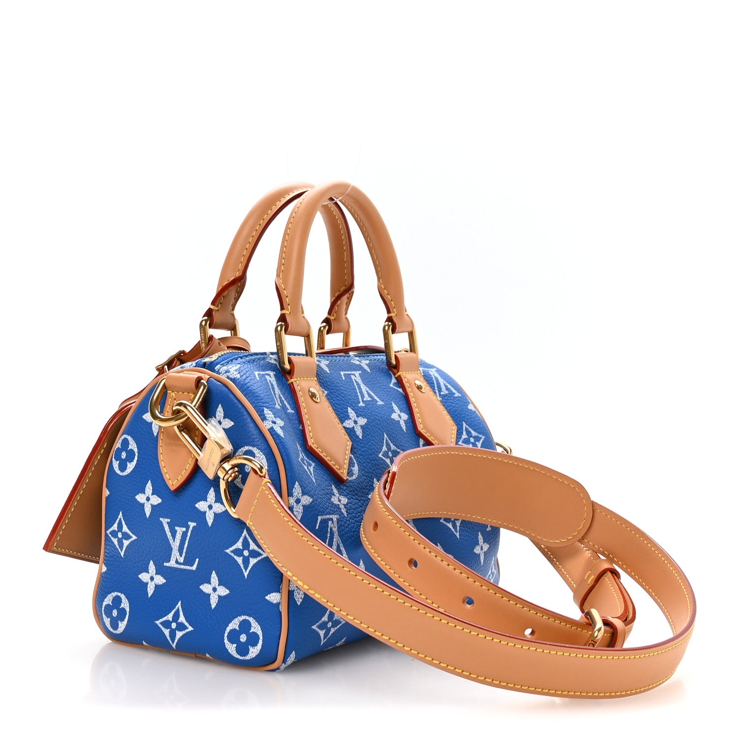 Louis Vuitton Calfskin Monogram Speedy P9 Bandouliere 20 Blue 4 of 12