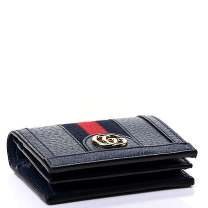 Gucci Textured Calfskin Web Ophidia Card Case Blue Agata 4 of 4