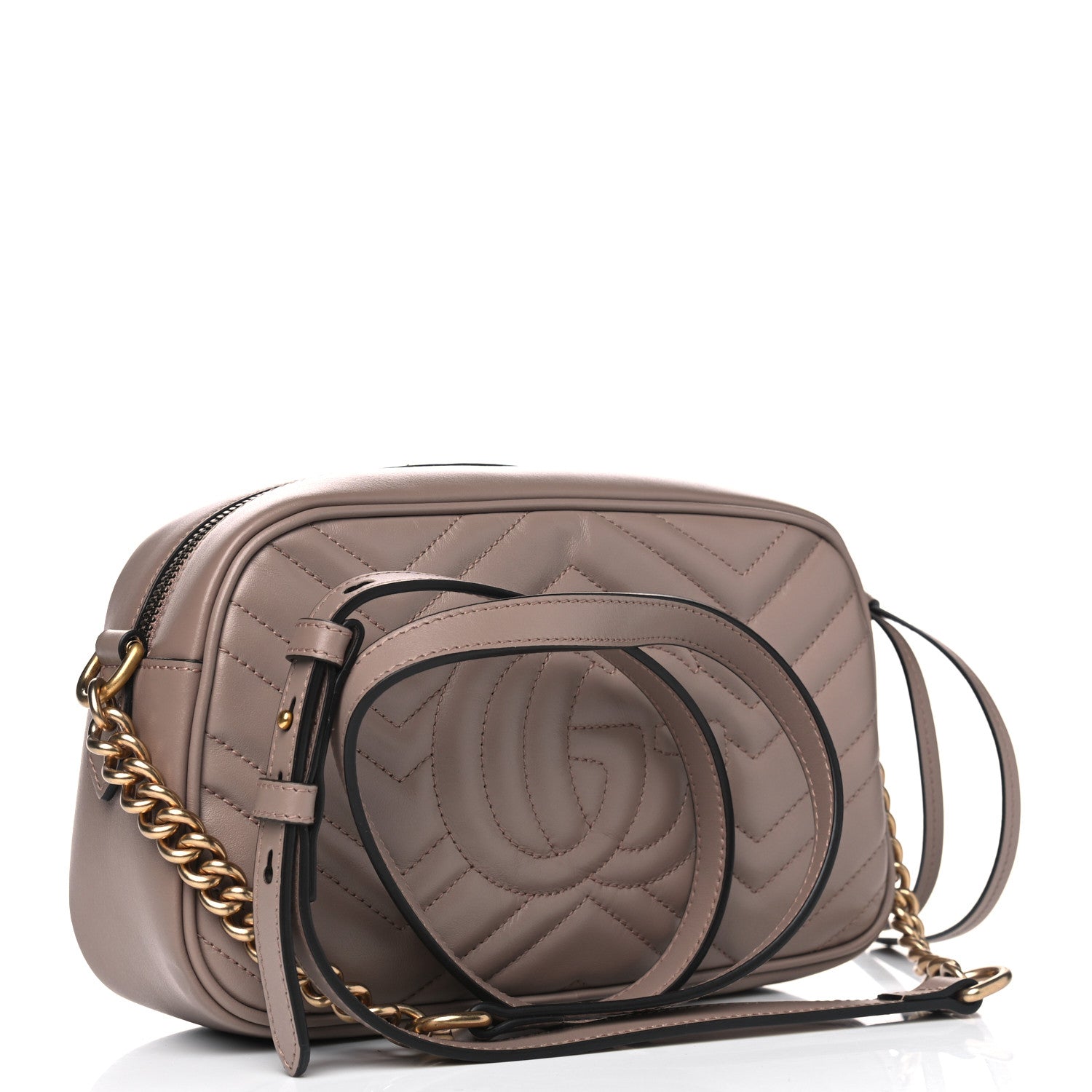 Gucci Calfskin Matelasse Small GG Marmont Chain Shoulder Bag Porcelain Rose 2 of 4
