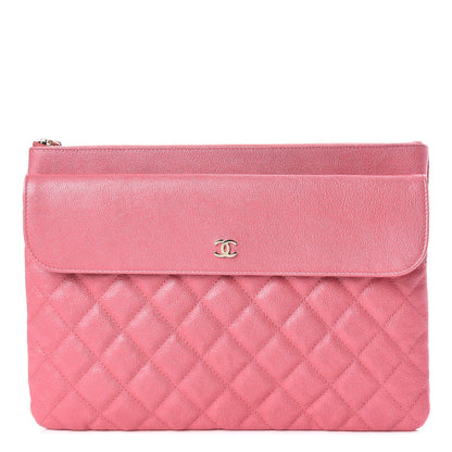 Chanel Iridescent Caviar Quilted Medium Flap Cosmetic Case Pink 1 of 9