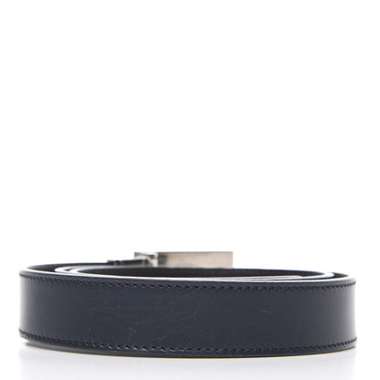 Fendi Calfskin Enamel Granite Monster Eyes Buckle Belt Black 2 of 6