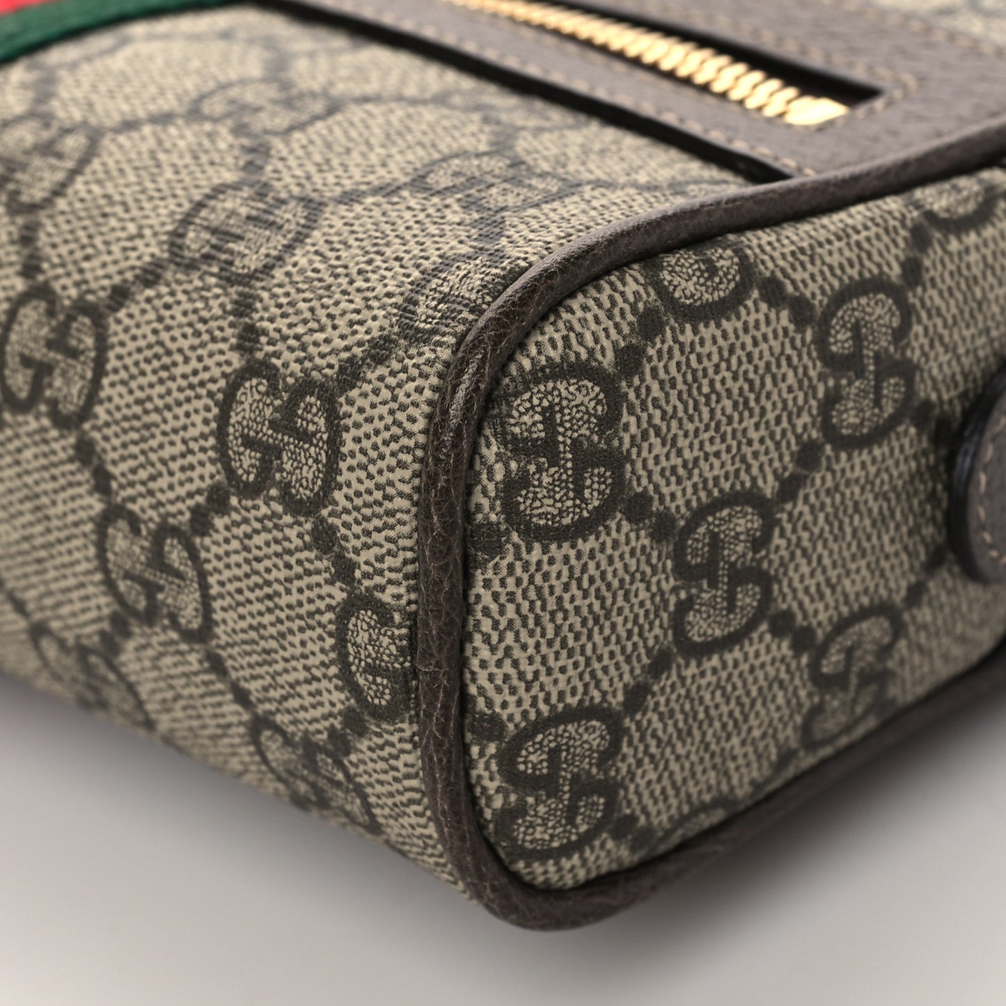 GG Supreme Monogram Web Small Ophidia Belt Bag 65 26 Dark Brown