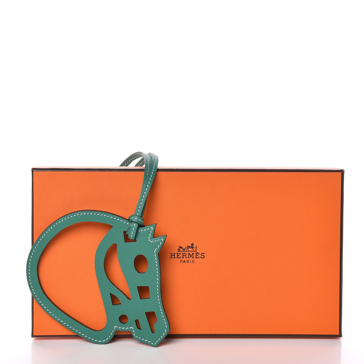 Hermes Swift Paddock Cheval Horse Bag Charm Vert Vertigo 4 of 4