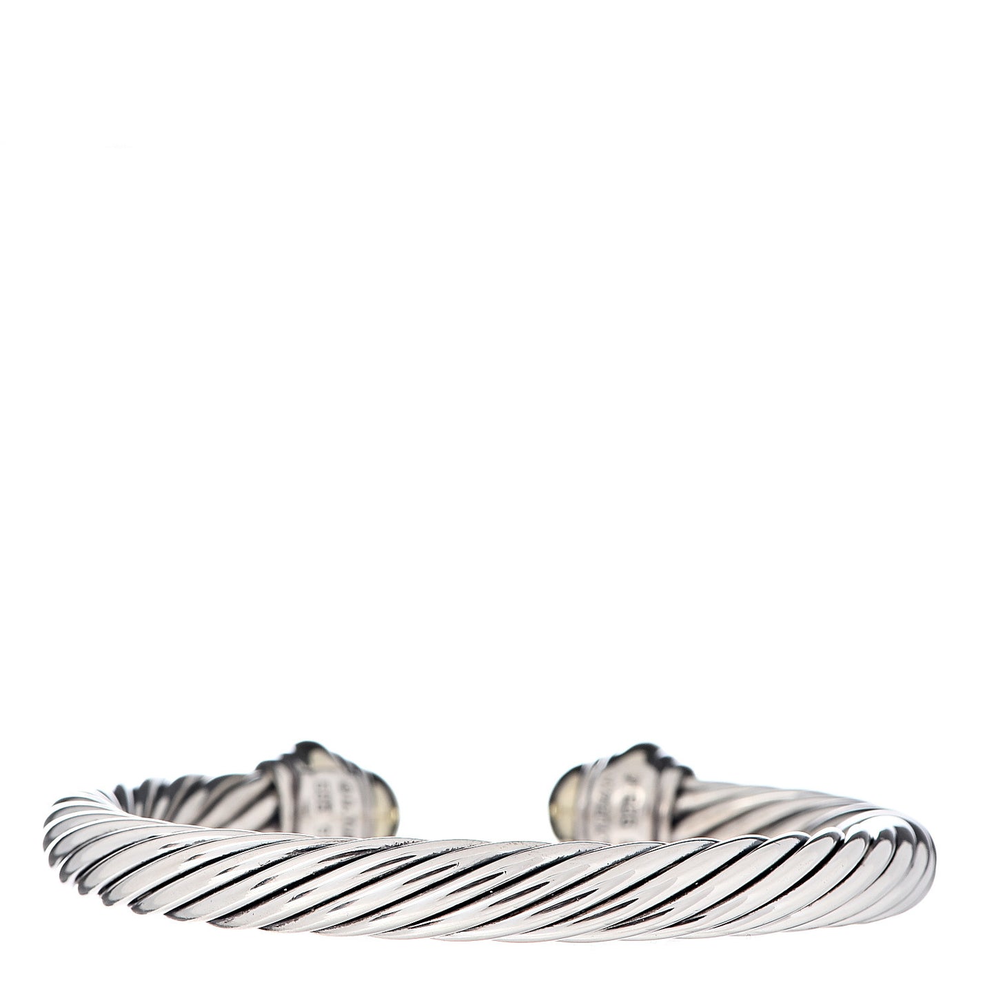 Sterling Silver 14K Yellow Gold 7mm Cable Classics Bracelet