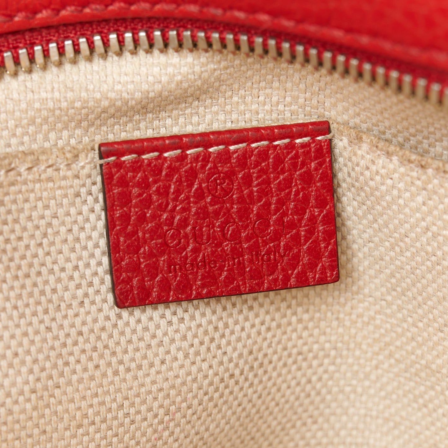 Dollar Calfskin Bi-Color Small Soho Disco Bag New Rosette Hibiscus Red