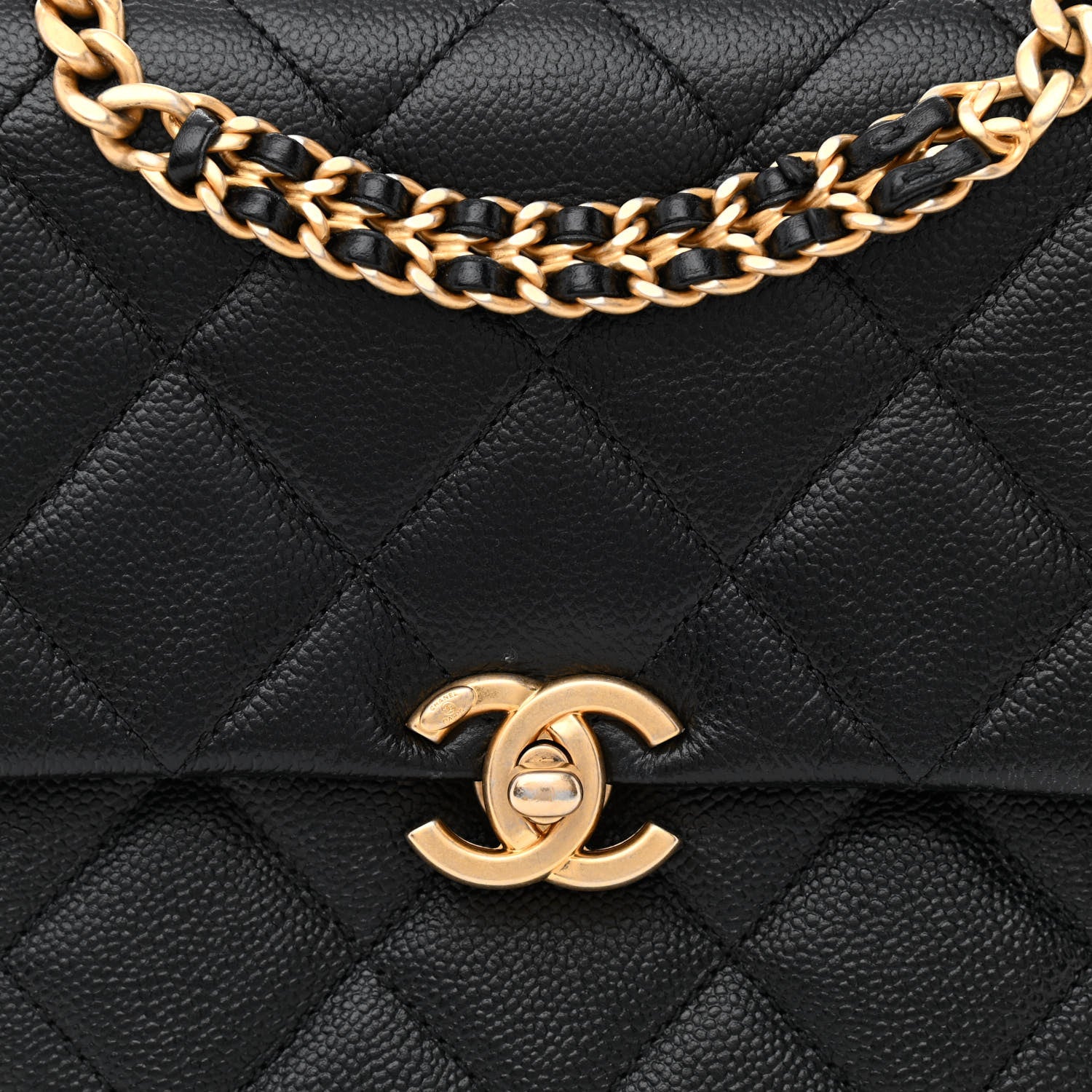 Chanel Shiny Caviar Quilted Chain Melody Backpack Black 8 of 10