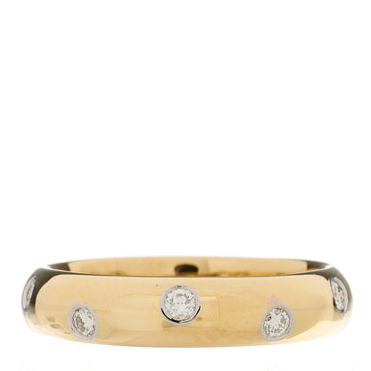 Tiffany 18K Yellow Gold Platinum Diamond 4mm Etoile Band Ring 50 5.25 1 of 4