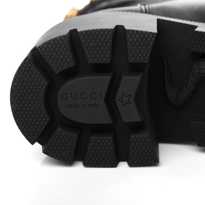 Gucci Calfskin Bee Star Embroidered Belt Ankle Boots 39.5 Black 9 of 10