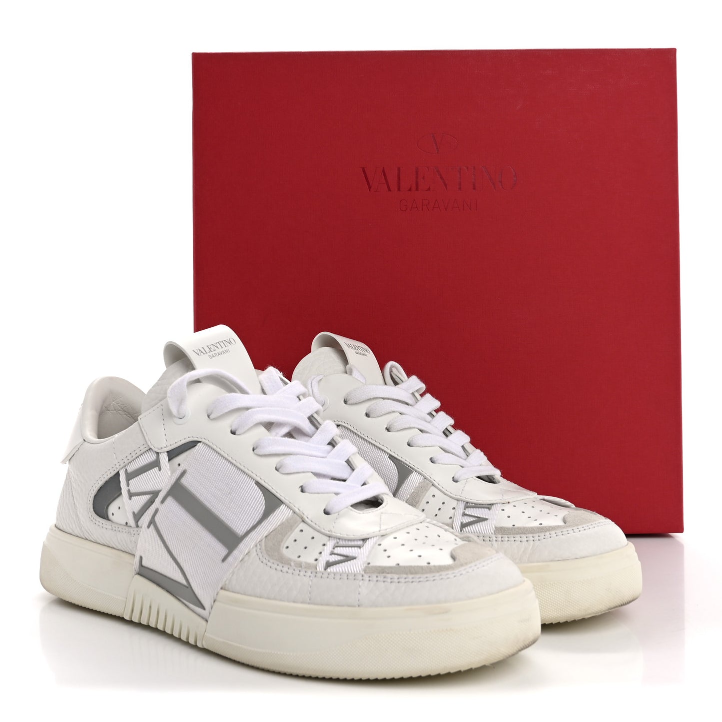 Calfskin Womens VL7N Sneakers 39.5 White Ice