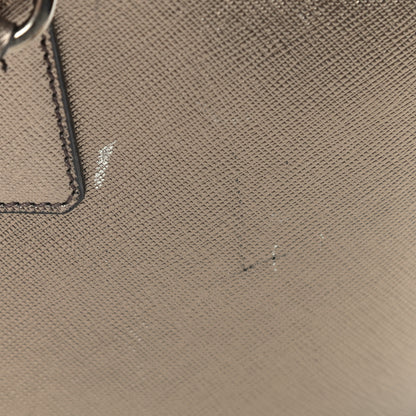 Prada Metallic Saffiano Lux Bowler Pirite 16 of 18
