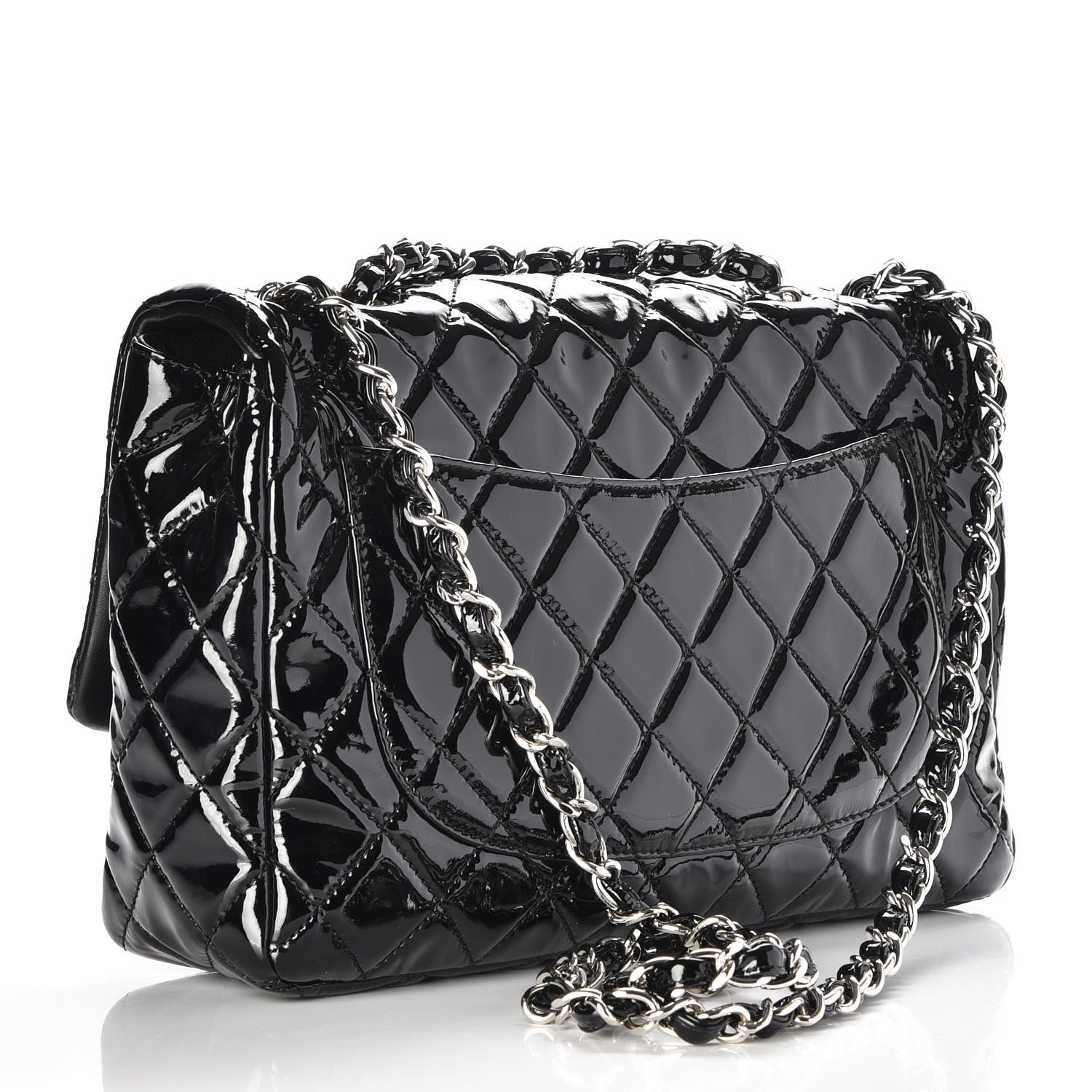 Chanel Patent Quilted Jumbo Single Flap Black 3 of 8