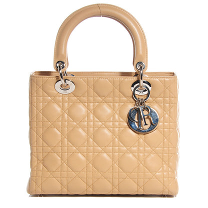 Christian Dior Lambskin Cannage Medium Lady Dior Beige 1 of 7