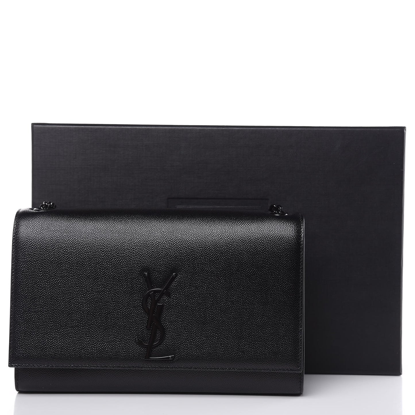 Grain De Poudre Medium Classic Monogram Kate Satchel Black
